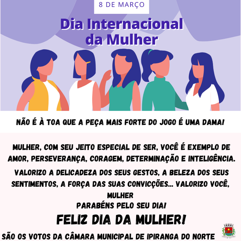 Feliz dia da mulher a peça mais forte!