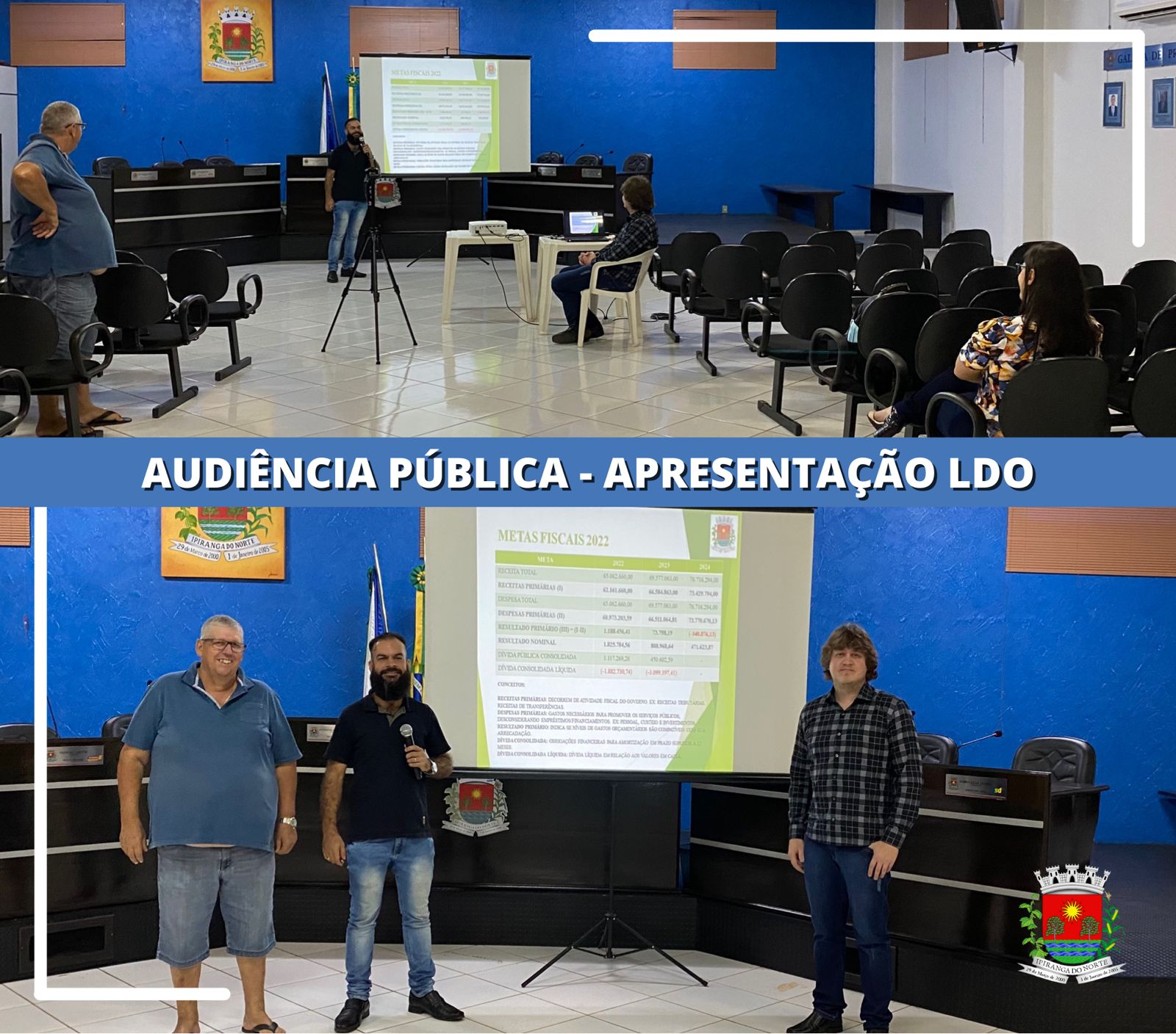 CÂMARA APRESENTA AUDIÊNCIA PÚBLICA NO DIA 24 DE SETEMBRO - APRESENTAÇÃO DO PROJETO DE LEI - LDO - LEI DE DIRETRIZES ORÇAMENTÁRIAS PARA O EXERCÍCIO DE 2022