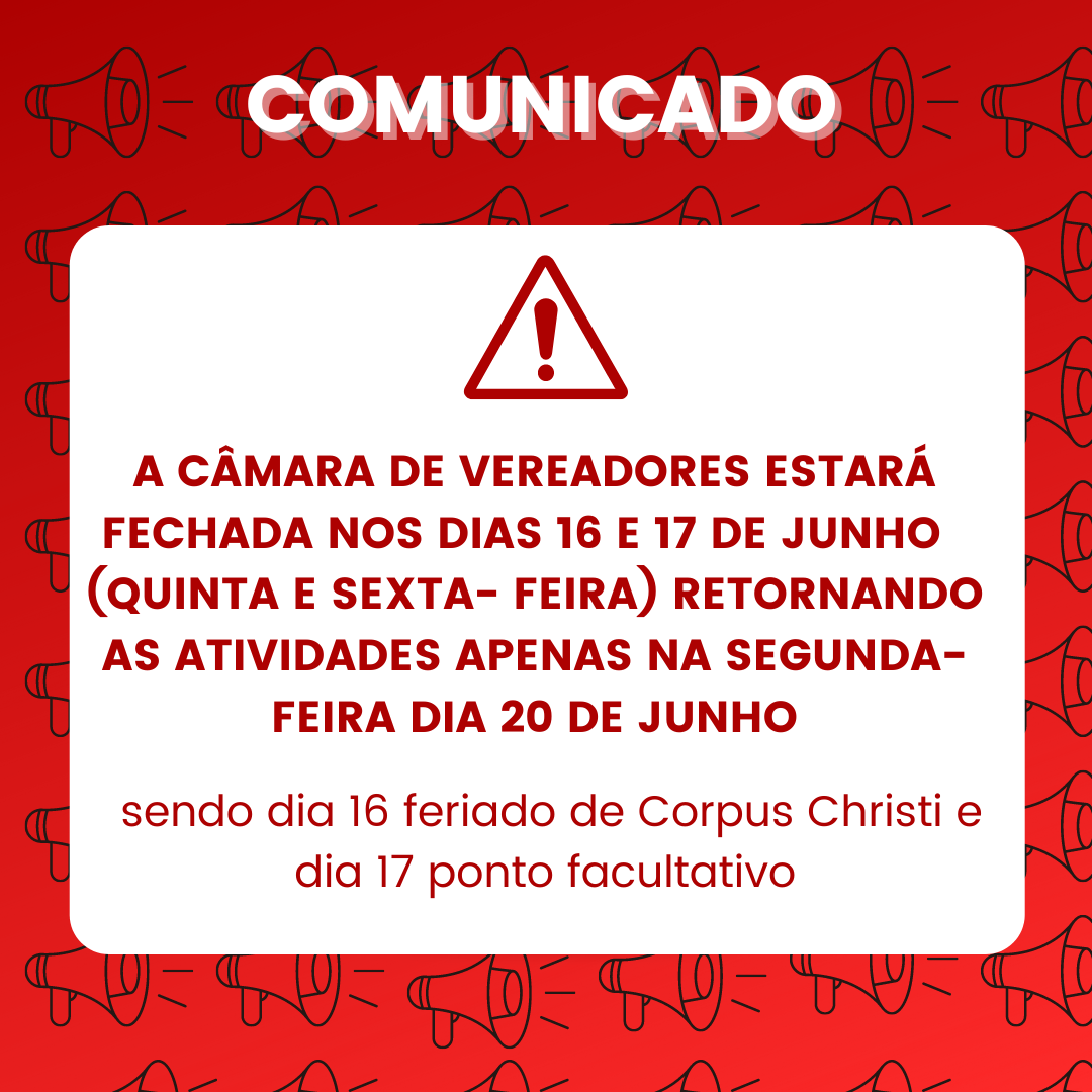 COMUNICADO SOBRE PONTO FACULTATIVO DO FERIADO DE CORPUS CHRISTI