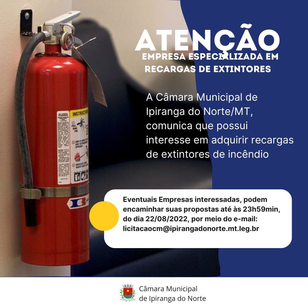 INTERESSE DE COMPRA DE RECARGA DE EXTINTORES DE INCÊNDIO