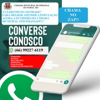 CÂMARA MUNICIPAL  AMPLIA CANAL DE ATENDIMENTO A POPULAÇÃO E AGORA A OUVIDORIA TEM WHATTS APP