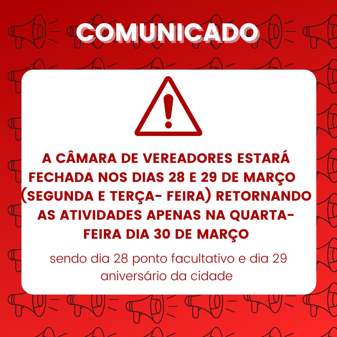 RECESSO DO FERIADO DE ANIVERSÁRIO DA CIDADE